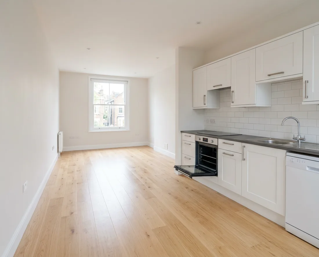 An empty, freshly cleaned flat ready for the next tenant